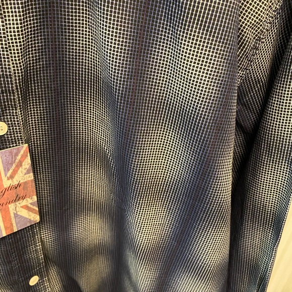 NWT English Laundry Ombre Micro Plaid Grid Button Down Shirt Flip Cuff LS XL - Picture 10 of 11